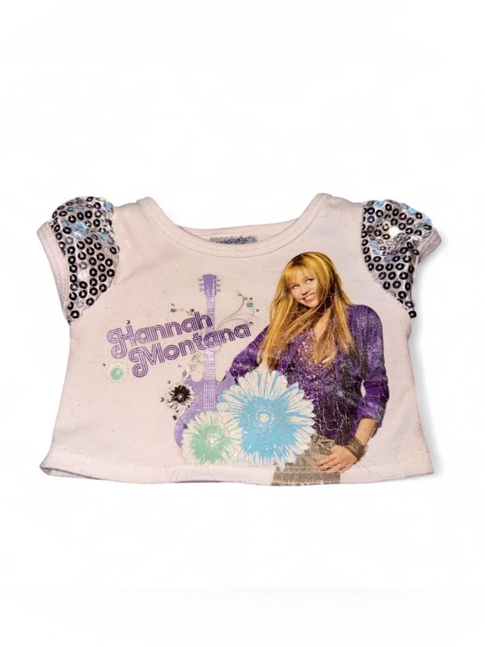 Build a bear Hannah Montana Graphic Tee with Sequin Shoulders